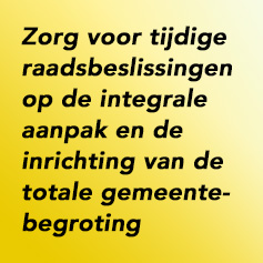 Interne politieke afstemming en besluitvorming – Integrale budgetaanpak